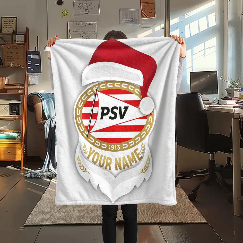 Custom Name PSV Eindhoven Flannel Blanket, High quality Comfortable for All Seasons, Home Decor, Warmth and Comfort