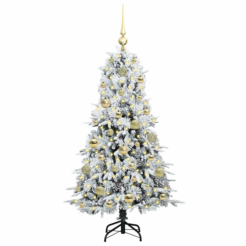 Artificial Foldable Christmas Tree White 120 cm PE and PVC