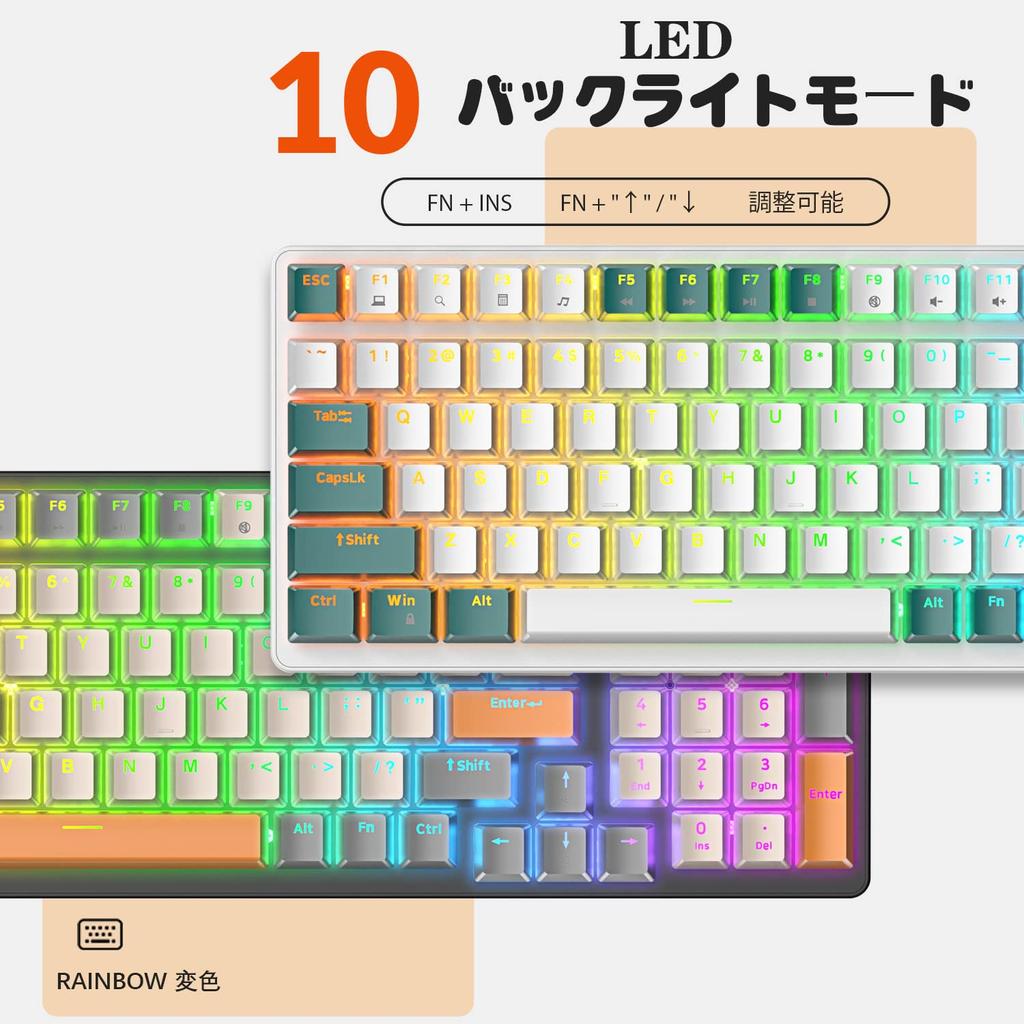ZIYOU LANG K3 Механическая клавиатура Игровая клавиатура 98 клавиш Компактный независимый переключатель клавиш TKL Металлическая пружина Встроенная память Линейный переключатель света Радуга