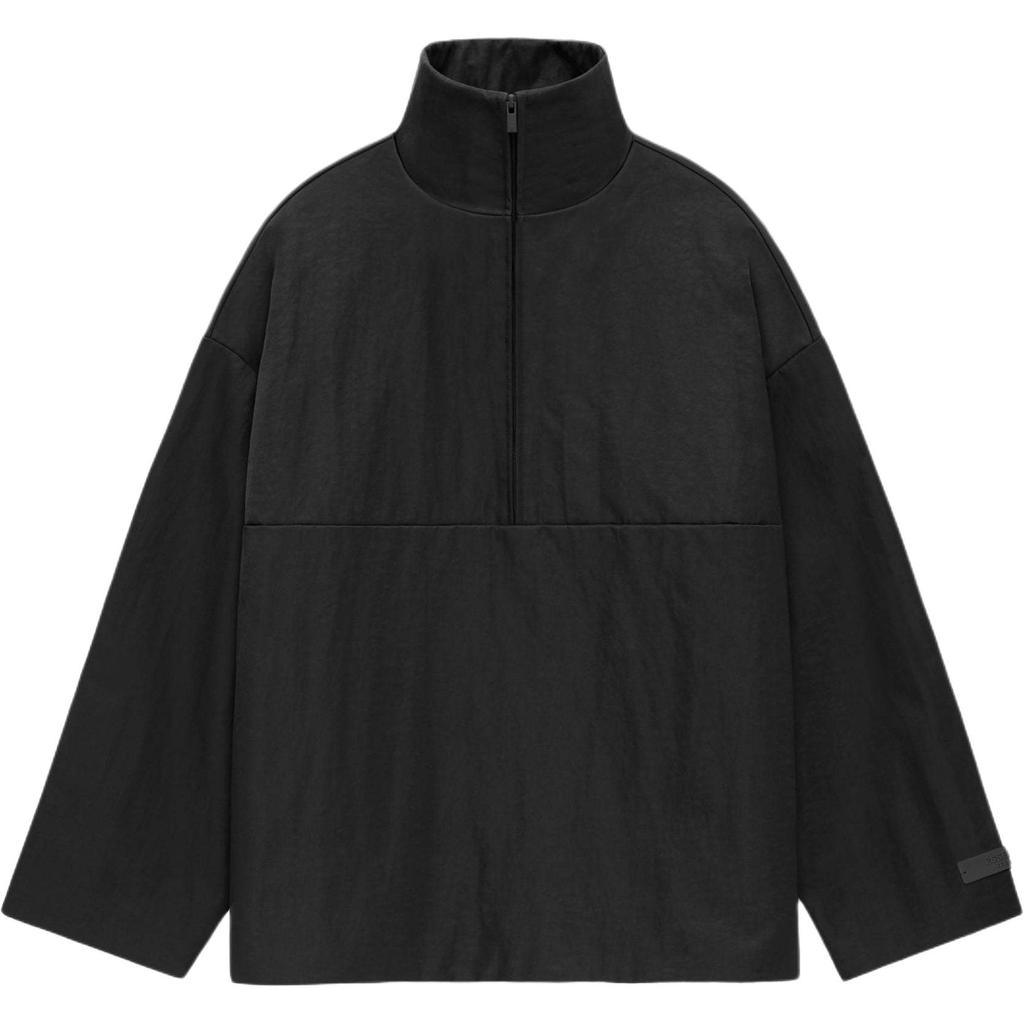 Fear of God Essentials Текстурированный нейлоновый пуловер с полумолнией Черный Мужские топы 202BT246350F