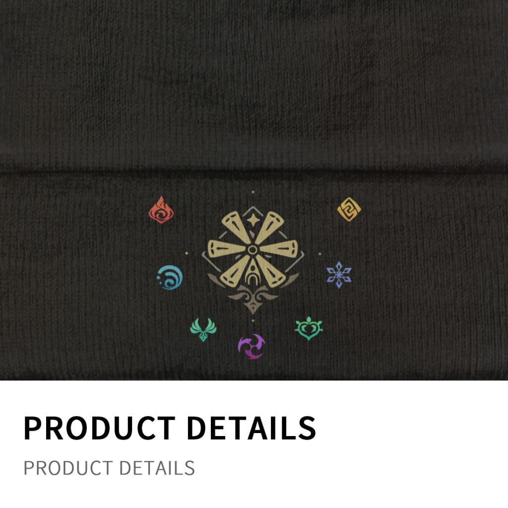 Genshin Impact Elements Impact Knitted Caps for Women Unisex Beanies Winter Hats Polyester Anime Game Warm Cap