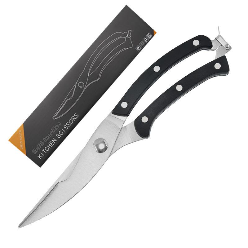 Деревянная ручка, кухонные ножницы, ножницы для куриных костей, кухонные зажимы для еды, ножницы для резки костей