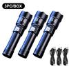 Ultra strong light long-range rechargeable flashlight for outdoor patrol, spotlight zoom aurora cannon, large floodlight laser c