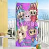 Labubu Personalized Text Beach Towel Super Soft Microfiber Quickdry Fabric Suitable for Swimming Gym Camping Yoga Vacation