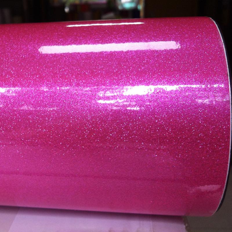 Fashion Car Styling High Glossy Diamond Pearl Glitter Pink Glossy glitter pearl car vinyl sticker with size: 12/30/50/60x100CM