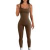 Seamless Yoga Ribbed Bodysuit Jumpsuit for Women Gym Outdoor Sports Backless Long Pants High Waist Scrunch Butt Lifting Quick Dry
