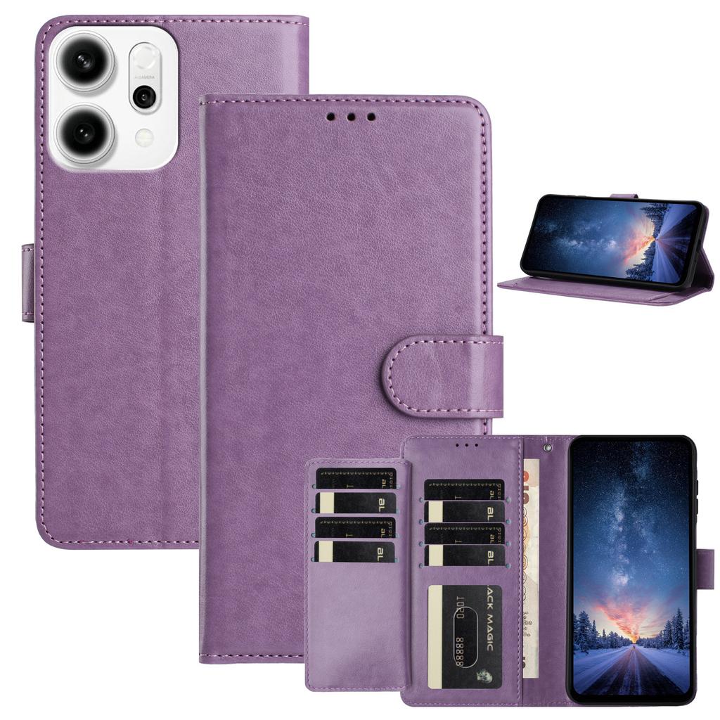 Чехол для Oppo A17 A18 A54 A58 A76 A77 Reno8... Чехол-кошелек из овечьей кожи, многоразовые отделения для карт и подставка, противоударный защитный чехол (10 цветов)