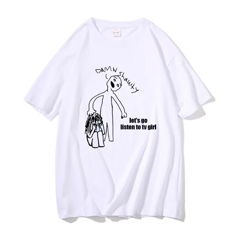 TV Girl Tshirt Unisex French Exit Album Tshirt Gift for Indie Music Fan Tee Lovers Rock Simple Drawing Music Band Graphic Shirt