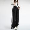 Three Bars and Two Sweatpants for Women's Autumn New High-waisted and Thin Wide-leg Pants Versatile Casual Drawstring Sweatpants