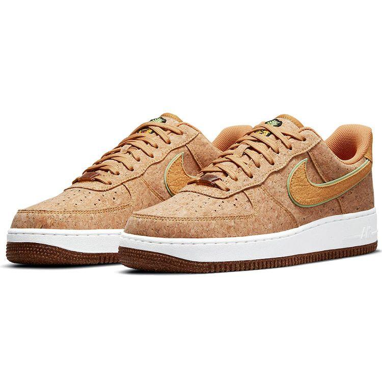 Nike Air Force 1 07 Premium Happy Pineapple - пробковые мужские кроссовки коричневые разноцветные льняные DJ2536-900