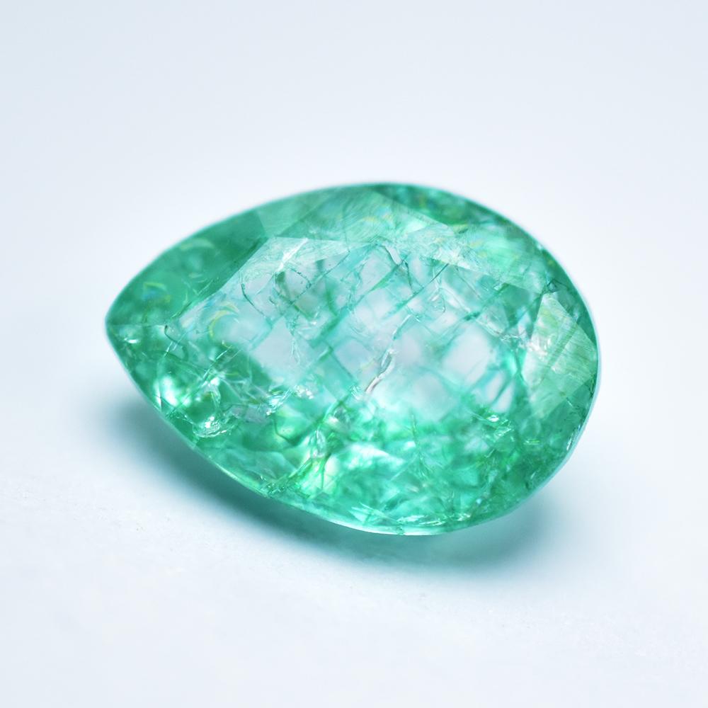 Natural Green Emerald Loose Gemstone Zambian 5 ct Pear Shape for Jewelry Making and Gem Collections