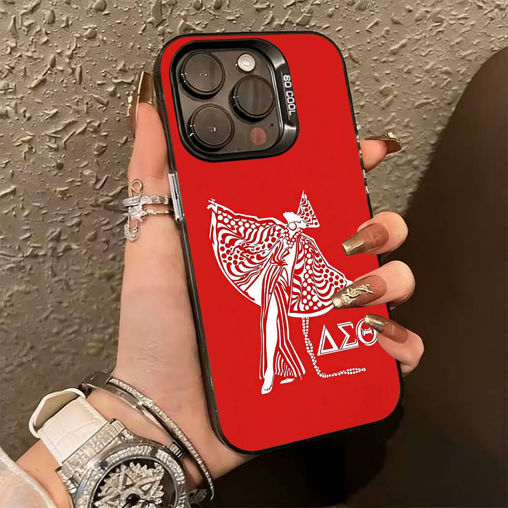 D-delta S-sigma Theta Phone Case For iPhone 17,16,15,14,13,12,11 Plus,Pro Max,XS,Colorful Silver Phone case Funda Cover