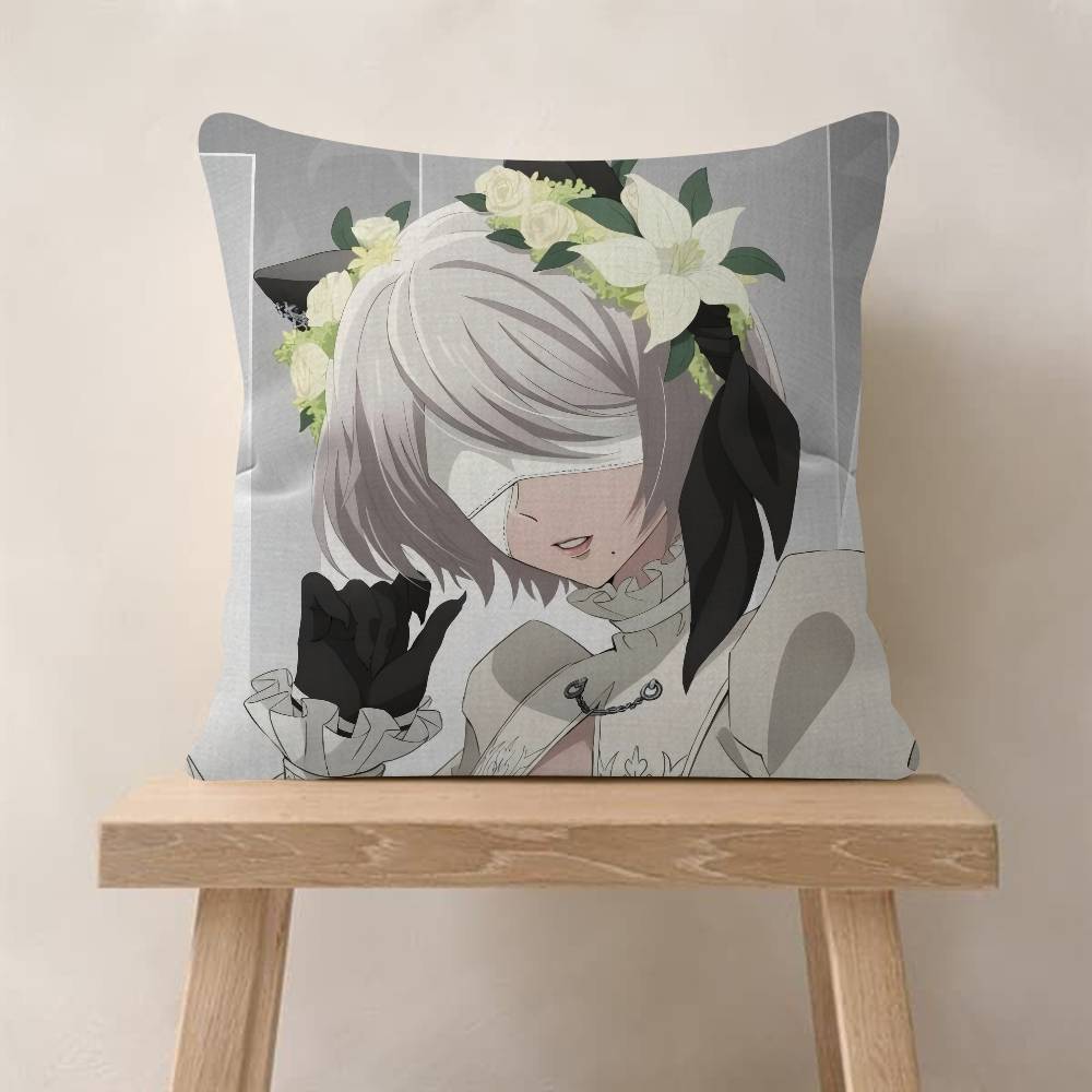 Game Nier Automata Cartoon Pillow Cushion Cover Pillowcase Living Room Sofa Home Decor