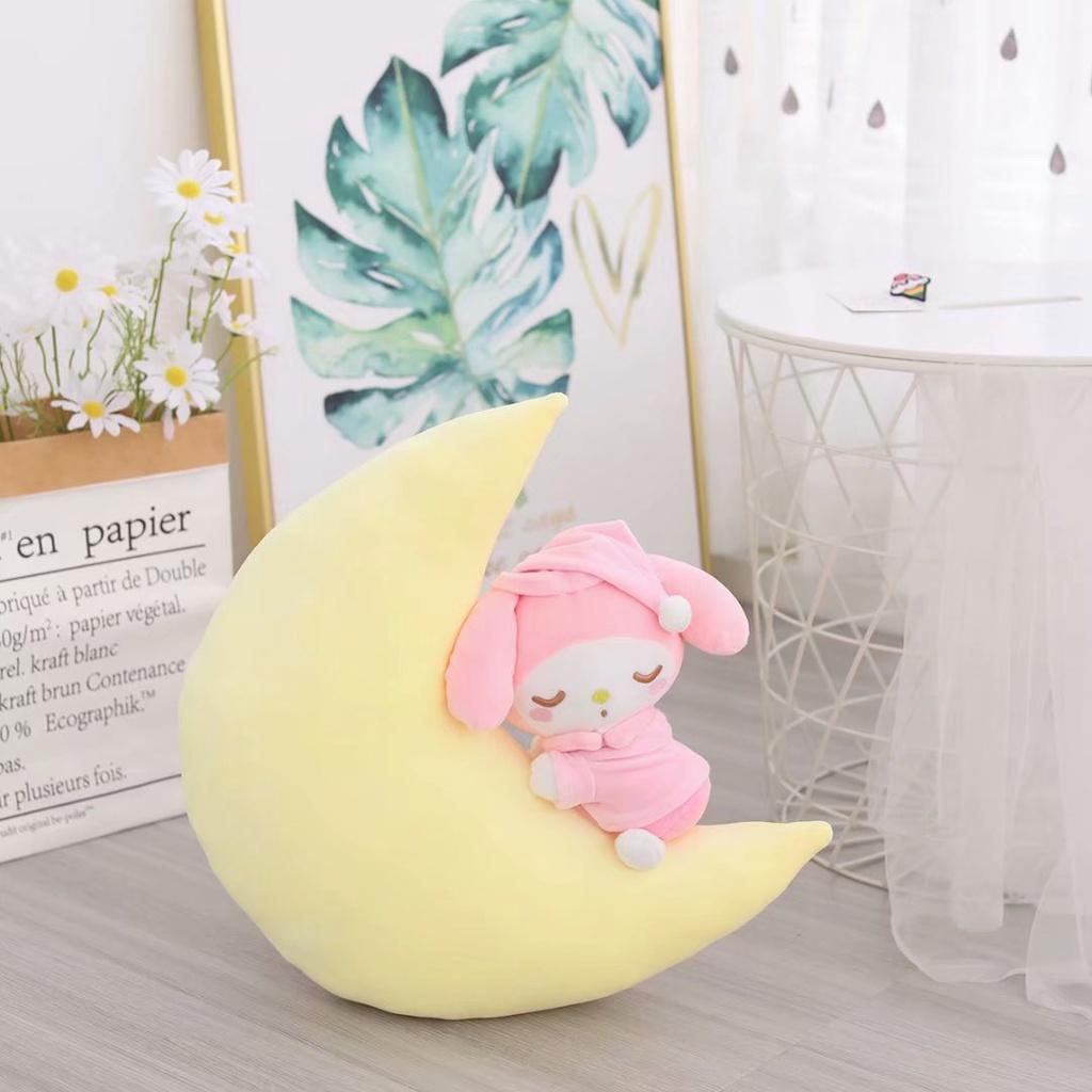 Sanrio Sleeping Moon Kids Plush Toy Cinnamoroll Kuromi Gift 40 35cm