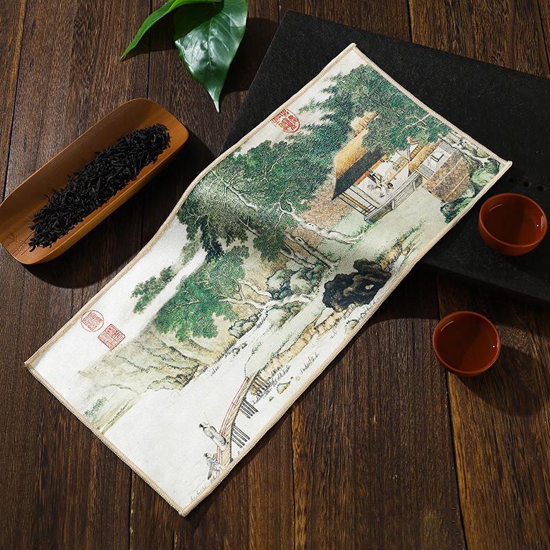 Suede Flannel Lint-Free Absorbent Tea Towel - Ancient Style, High-Grade, Multi-functional Design