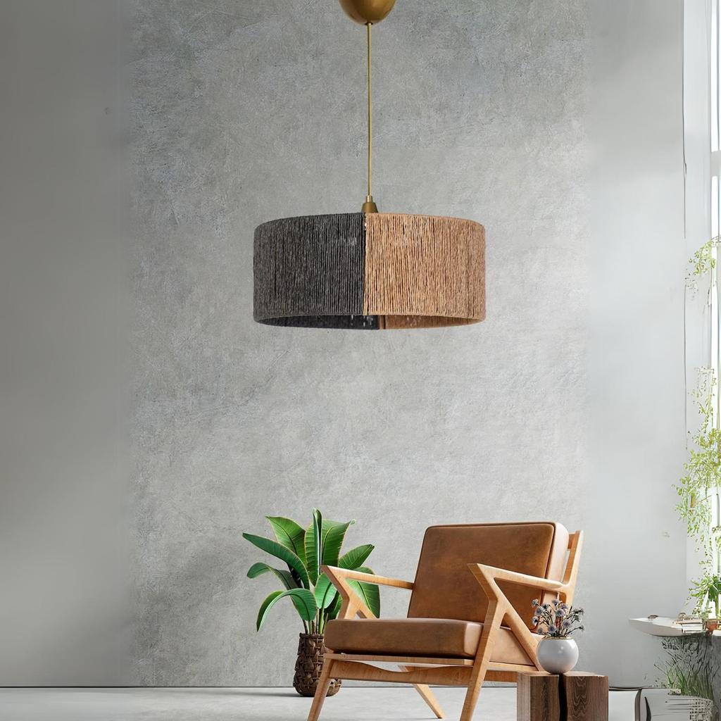 Froid Handmade Pendant Lamp Gray Wicker
