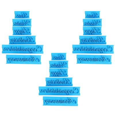 3 комплекта рукописных букв для тиснения торта DIY пластиковые формы для украшения торта печатная форма