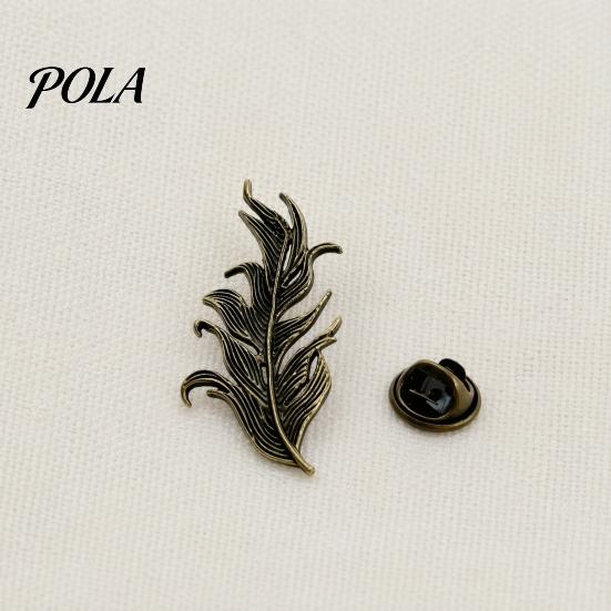 Women Lapel Pin Men Suit Pin, Feather Apricot Leaf Design Brooch Scarf Fixing Zinc Alloy for Shirt Collar Coat Cardigan