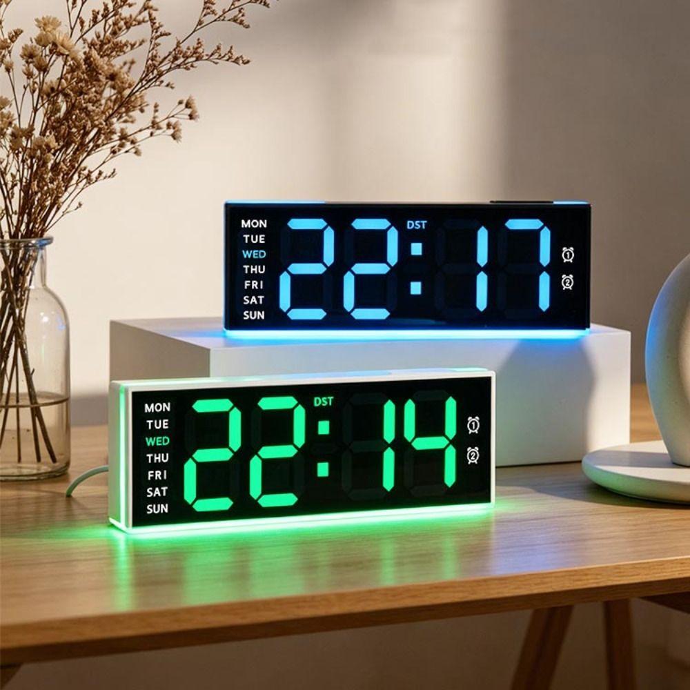 Temperature Bedside Alarm Clock with Calendar LED Night Light Clock New LED Digital Clock Bedroom