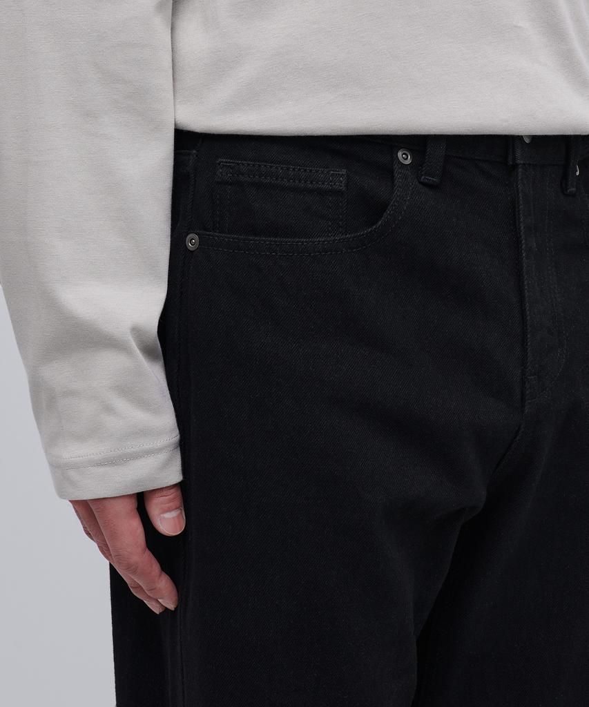 MUSINSA STANDARD Slash Straight Denim Pants [Black]