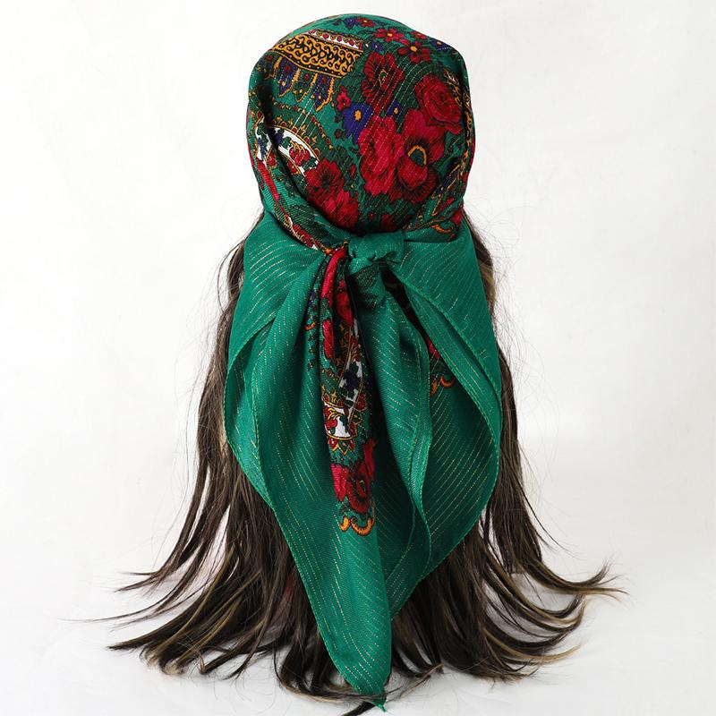 70X70CM High-Quality Square Fashion Scarf Women Floral Cotton Bandanas Lady Scarves HIjab Headband Accessories Handkerchief Hair