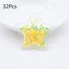 32Pcs 36mm Patches Glitter Star Transparent Plastic Filling Sequin Appliques for DIY Headwear Hair Clips Bow Decor Accessory