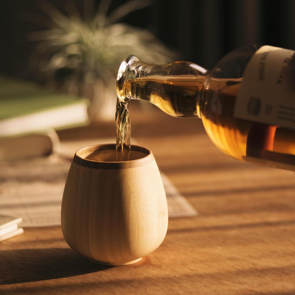 RIVERET Vessel Glass Locking 240ml Bamboo Dishwasher Safe Brown RV-116B