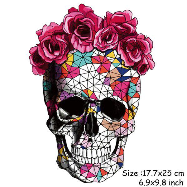 Футболка с розовым черепом, утюг на нашивке, уровень А, легкий принт, домашняя футболка, украшение своими руками, аппликация из парчей