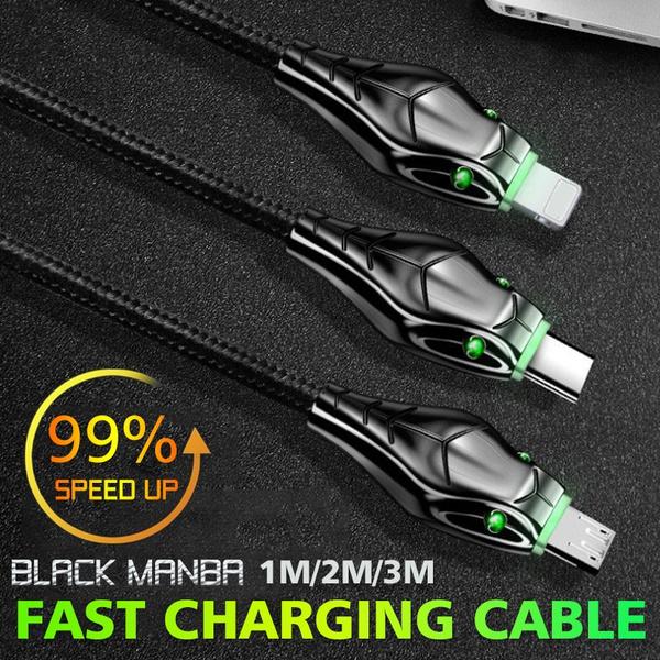 Black Mamba Быстрая зарядка для мобильного телефона Кабель для передачи данных Кабели USB C Lightning Micro Cable 3A/5A Кабели для быстрой зарядки Адаптер зарядного устройства