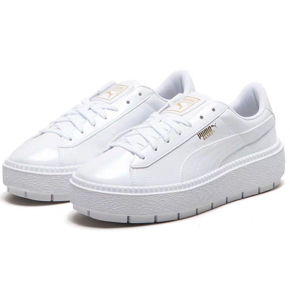 Puma Кеды на платформе ретро низкие повседневные кроссовки унисекс белые 367046-01