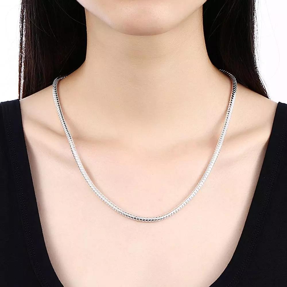 925 Sterling Silver 1-3mm Snake Chain Fashion Wedding Necklace
