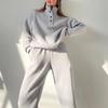 Oversized Solid Casual Pullovers Long Pant Set Warm Hoodie New Tracksuit Suit Fashion Pant Sets Sets for Women 2 Pieces