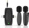 [Invoice Eligible] IdeaThink Wireless Lapel Microphone, 2-Piece Set, Compatible with iPhone, iPad, and Android, Type-C, USB, Lightning, and 3.5mm