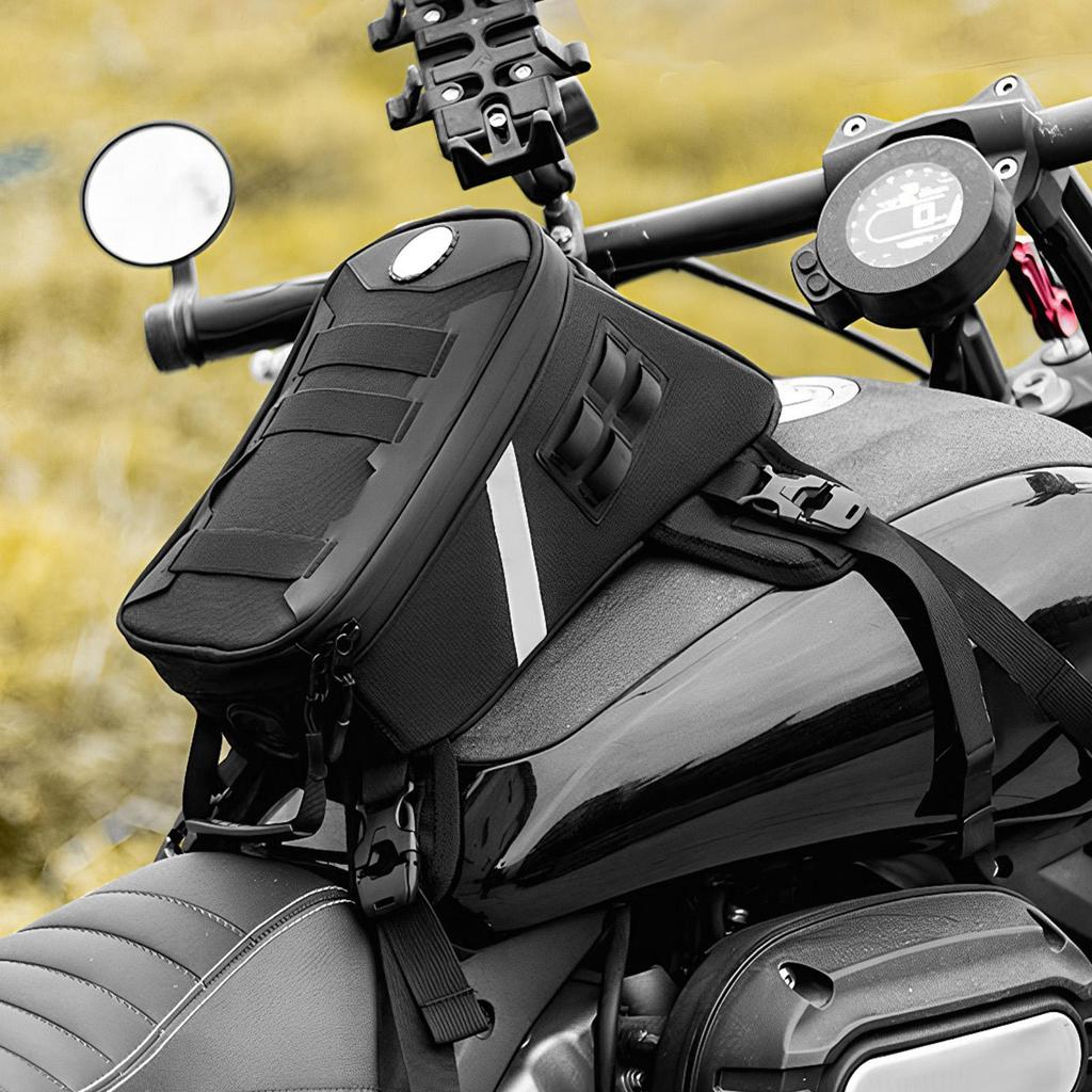 Сумка на топливный бак мотоцикла 5 л, противоскользящая, светоотражающая, с эластичным ремешком, многофункциональная, сумка для навигации
