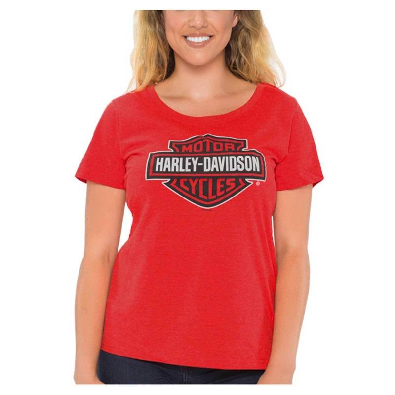 Harley-Davidson Women's Bar & Shield Logo Crew Neck Short Sleeve T-Shirt - Red