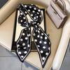 Spring, Autumn and Summer Silk Scarf Small Long Thin Decorative Shirt Bevel Scarf Thin Narrow Neck Protection Fashion Korean Scarf