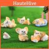 Cute Resin Fennec Fox Miniatures For Fairy Gardens Set Of 13 Adorable Figurines