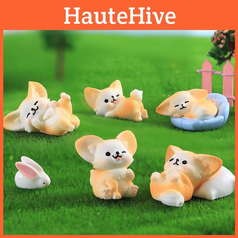 Милые миниатюры лисицы фенек из смолы для сказочных садов, набор из 13 очаровательных фигурок