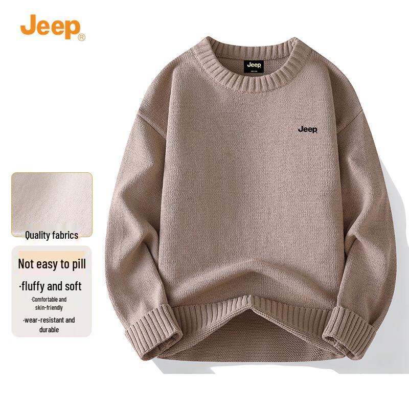 JEEP Men's Casual Warm Long Sleeve Round Neck Sweater