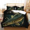 3D Home Bedding Set with Hunting and Fishing Background Pillowcases and Duvet Covers 2/3 Pieces for Boys, Ultra-fine Fiber Comfortable Quilt Cover
