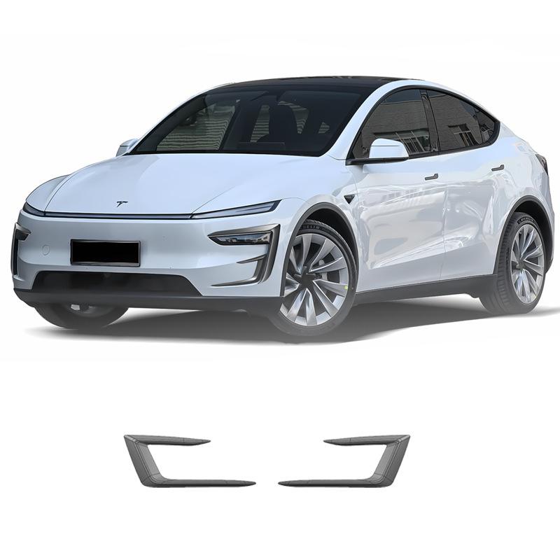 2025+ Tesla Model Y Facelift Front Bumper Wind Deflector & Headlight Eyebrow Spoiler