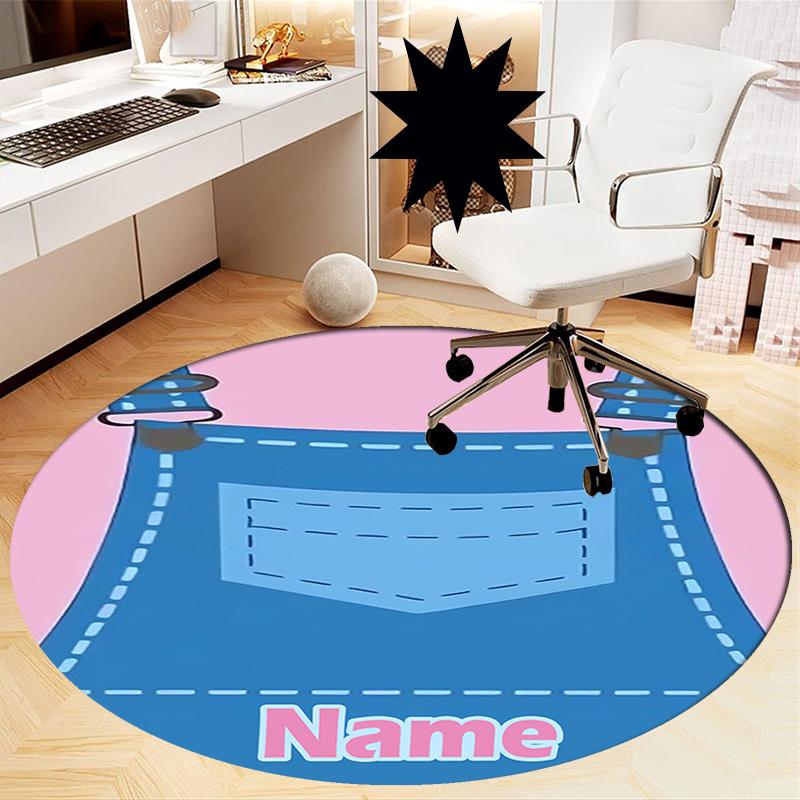 Custom Name Ms. Rachel Printed Round Rug Carpet Chair Rug Area Rug Entryway Doormats,for Office Chair Living Room Bedroom Kitchen Room.