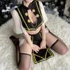 Jiangshi Sexy Косплей с Биллом Зомби Китайский Стиль Маленький Дьявол Костюм Эротическое Экстремальное Нижнее Белье с Чулками Комплект из 5 предметов Один Размер Подходит Большинству