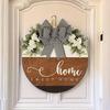 Wooden Welcome Sign Front Door Welcome Sign with Bow 12 Inches