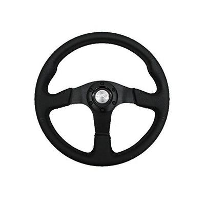 Рулевое колесо Fortune D1 SPEC FLAT-R из ПВХ кожи, диаметр 35 мм, черная строчка, DSC-FR350BK