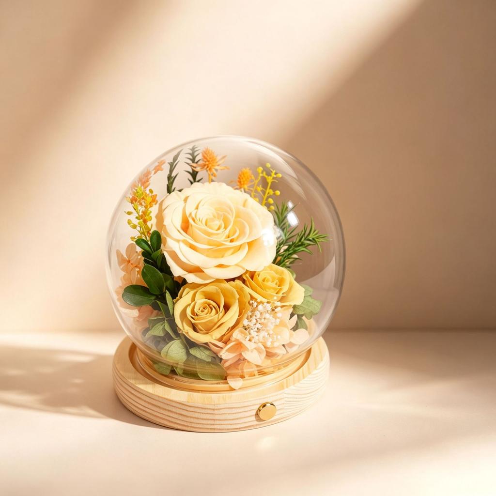 Glass cover eternal flower gift box finished product 110 Qixi Festival Valentine's Day gift birthday enterprise purchase can be DIY