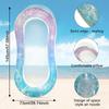 Inflatable Glitter Pool Float Lounge Water Hammock Pink Gradient Floating Bed for Adults Water Rest Bed