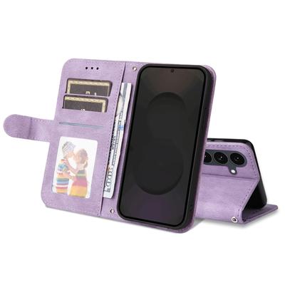 Для Samsung Galaxy S25 FE Кожаные кошельки Чехлы Skin Touch Чехол для телефона Подставка с ремешком