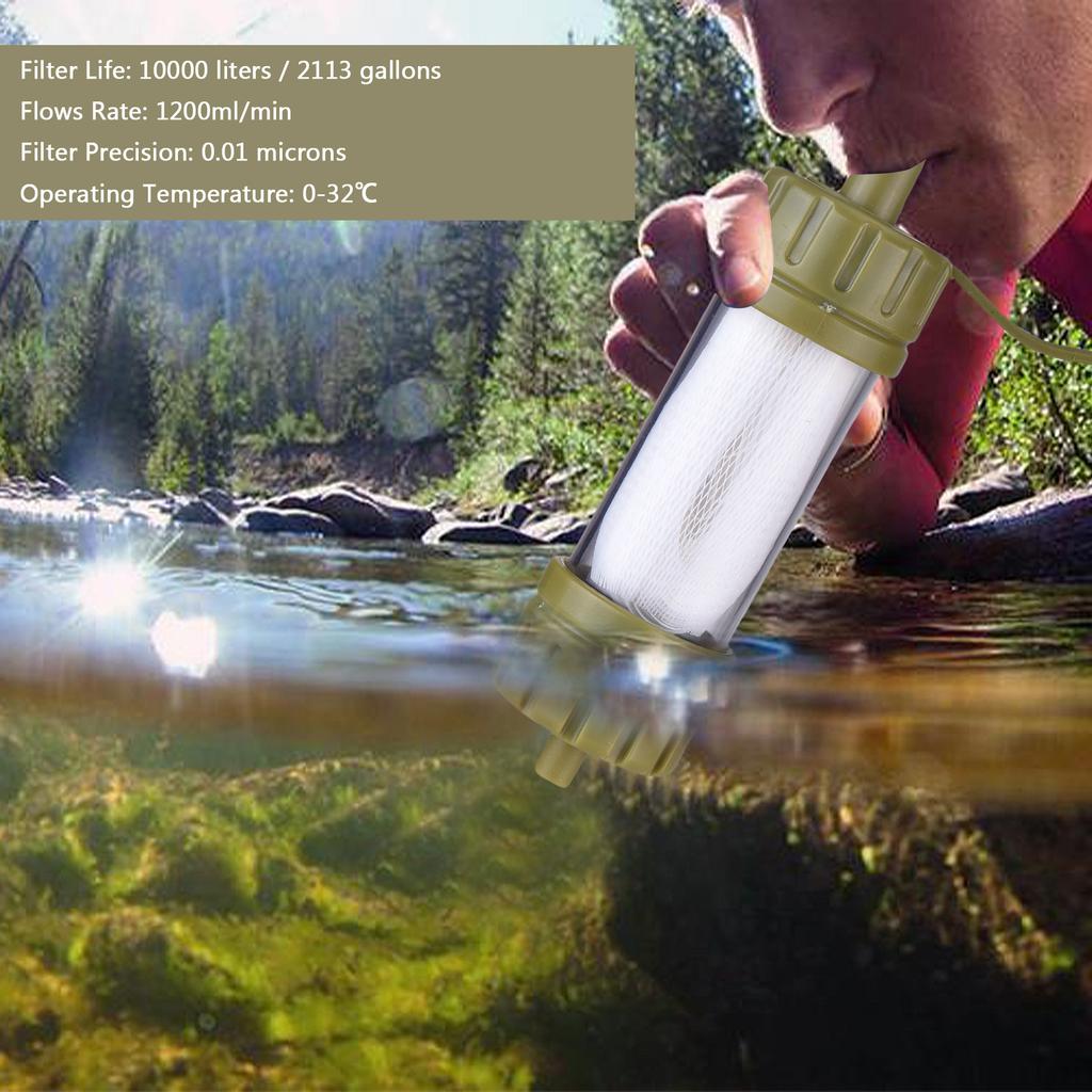 Personal Water Filter Straw Outdoor Portable Filter Emergency Survival Gear Mini Water Filter