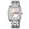 Luxury Quartz Mens Casual Watches Square Quartz Movement Waterproof Mens Wristwatches Date Week Display Male Clock